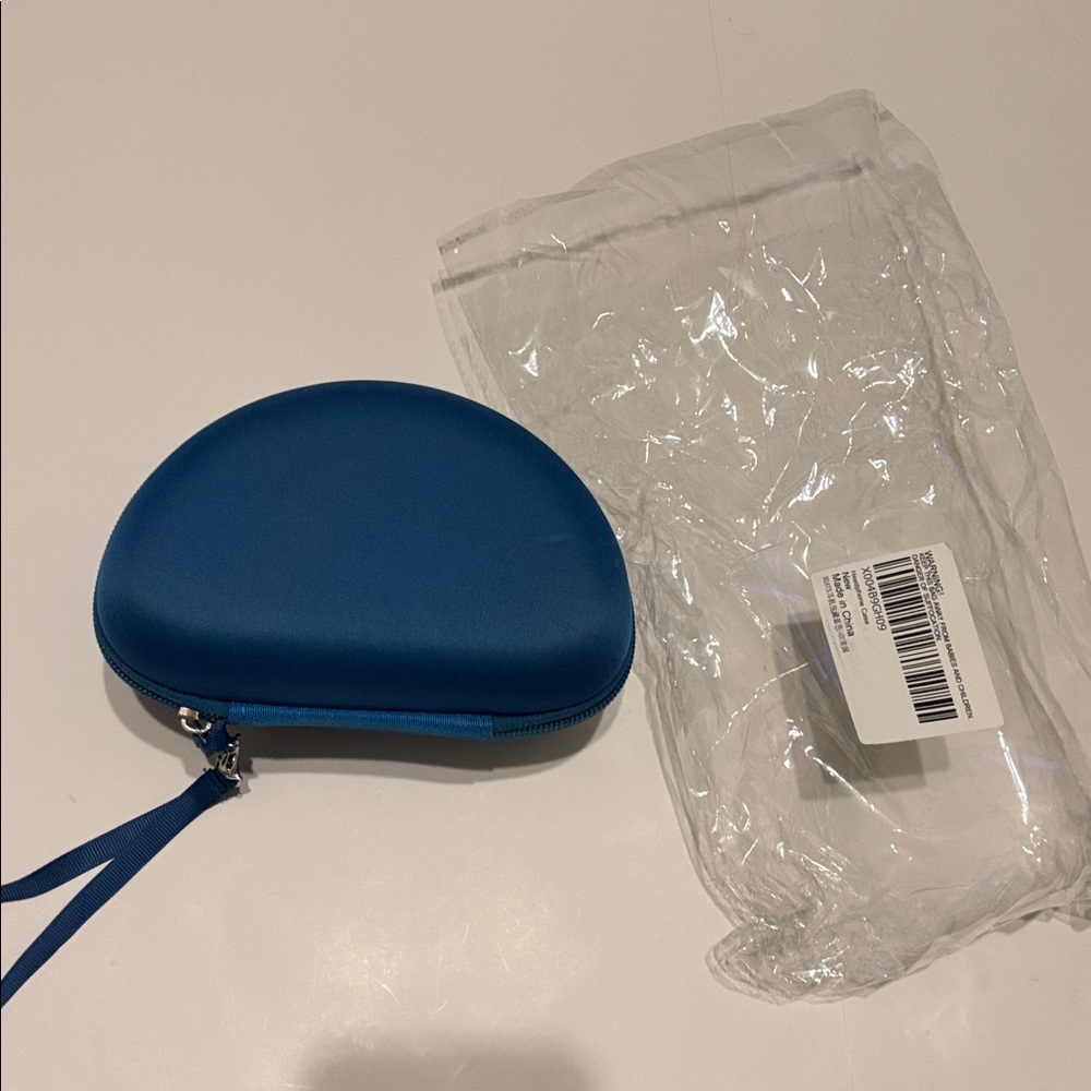 Blue hard cover headphone case NEW